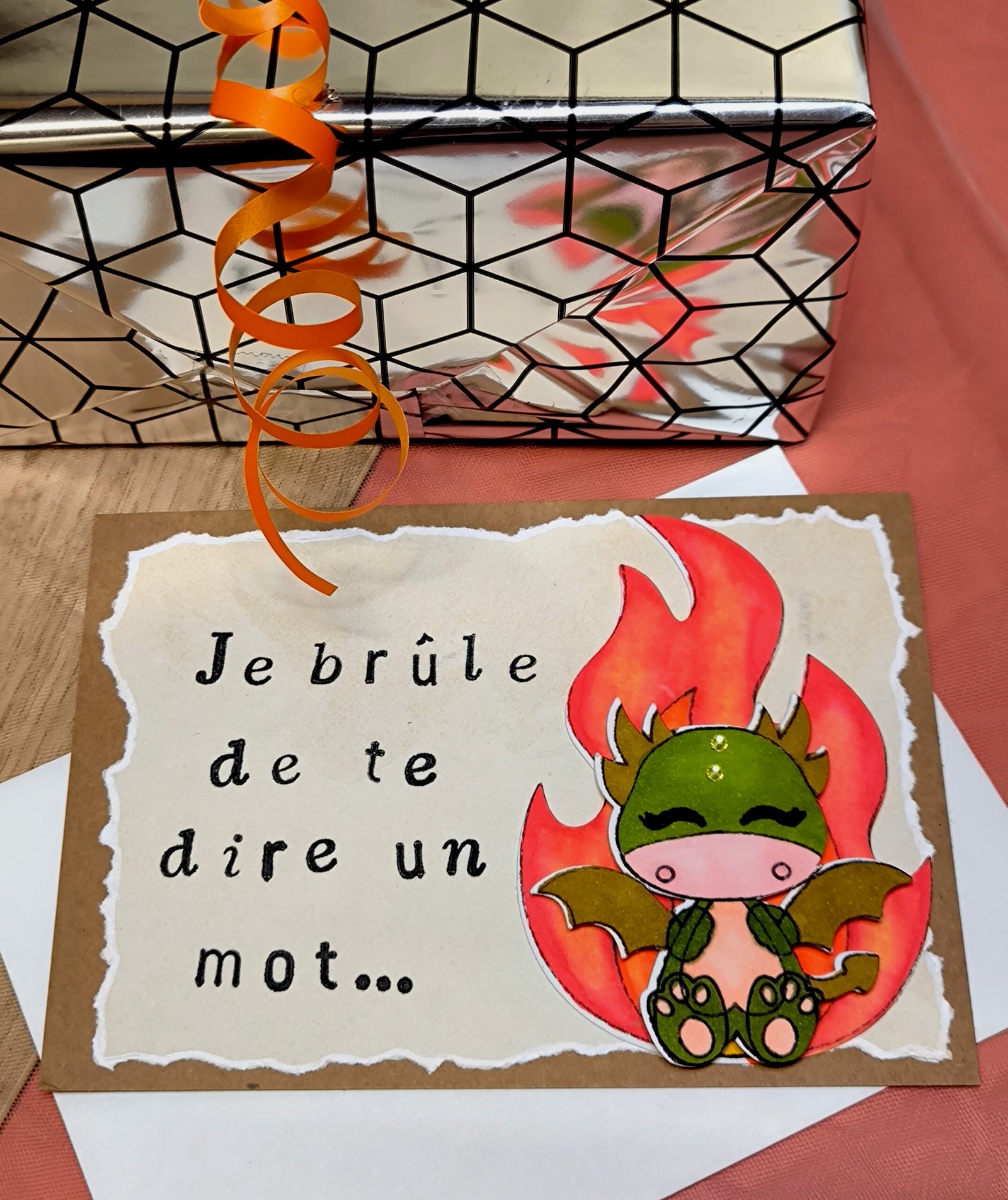 Carte postale dragon petit mot 2