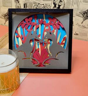Tableau papercut - Amours de Renards